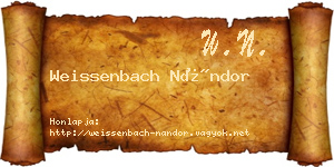 Weissenbach Nándor névjegykártya